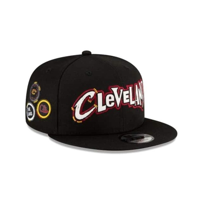 Black Cleveland Cavaliers Hat - New Era NBA City Edition 9FIFTY Snapback Caps USA0492678